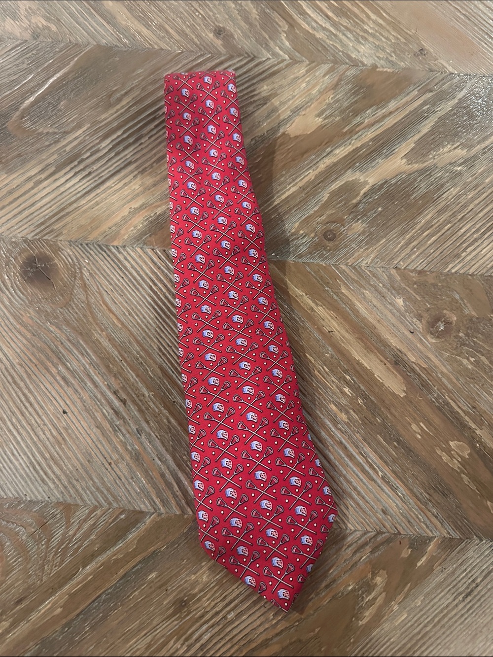 Vineyard Vines Boys Red Lacrosse LAX tie one size